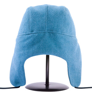 "1876" Hat - Light Blue Wool With Brown-Teal-Rose Floral Lining