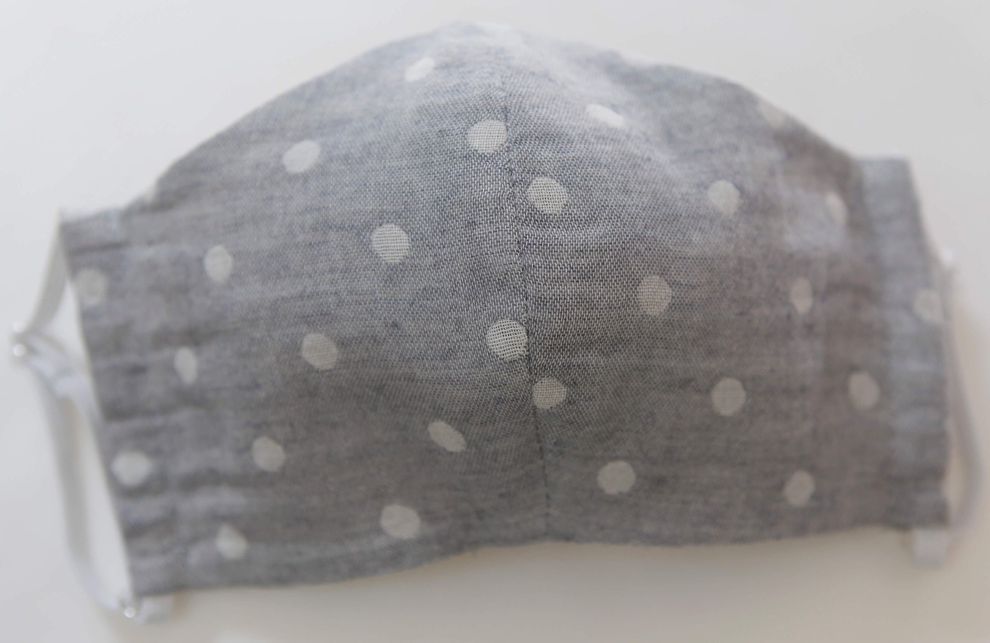 Organic Cotton Reversible Fitted Face Mask - Grey Dots