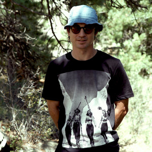 California Ski Girls Vintage Black & White Photo on Black T-shirt