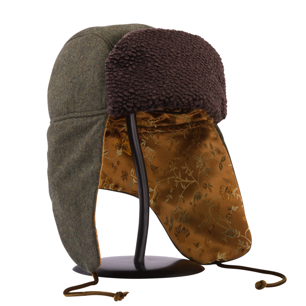 "1876" Hat - Pine Green Wool With Gold Lining