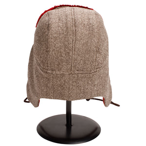 "1876" Hat - Brown-Cream Wool With Red-Gold Lining