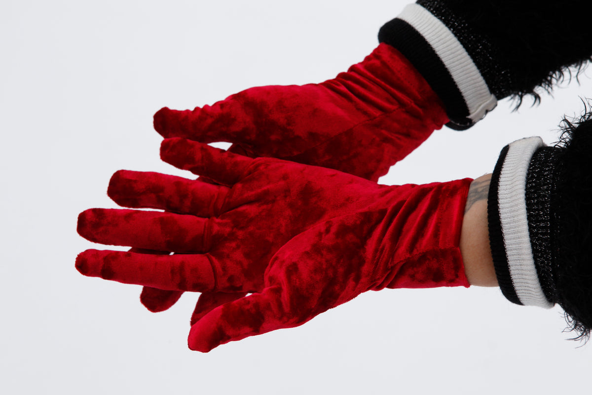 Soft Stretch Velour Gloves