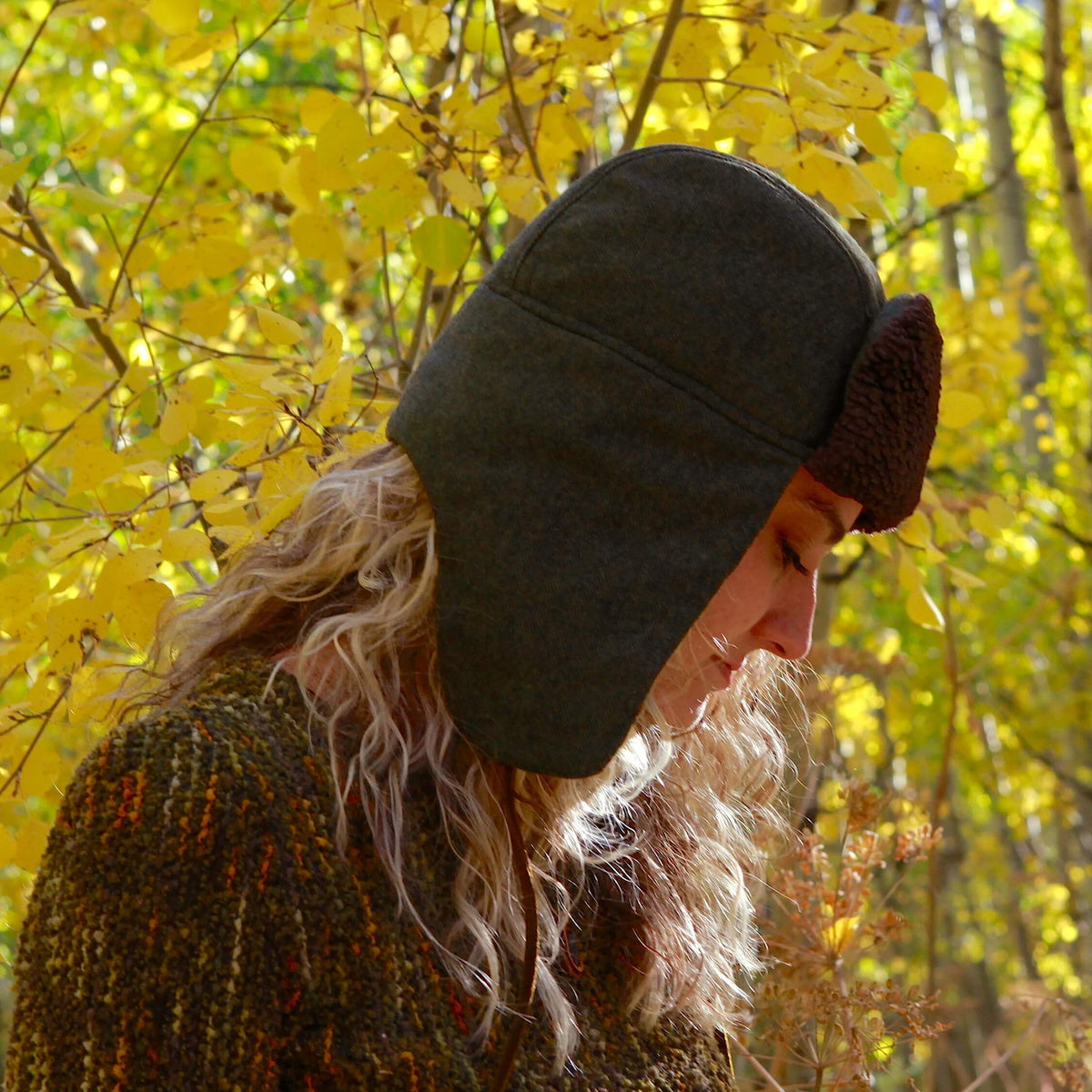 "1876" Hat - Pine Green Wool With Gold Lining